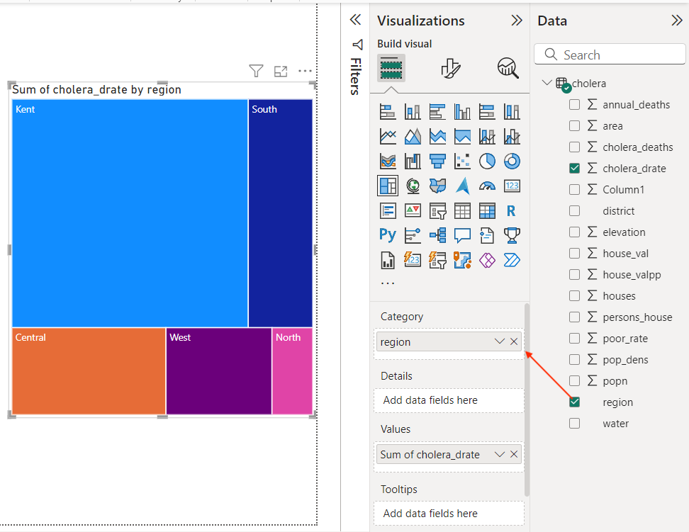 Adding a category to the Power BI treemap
